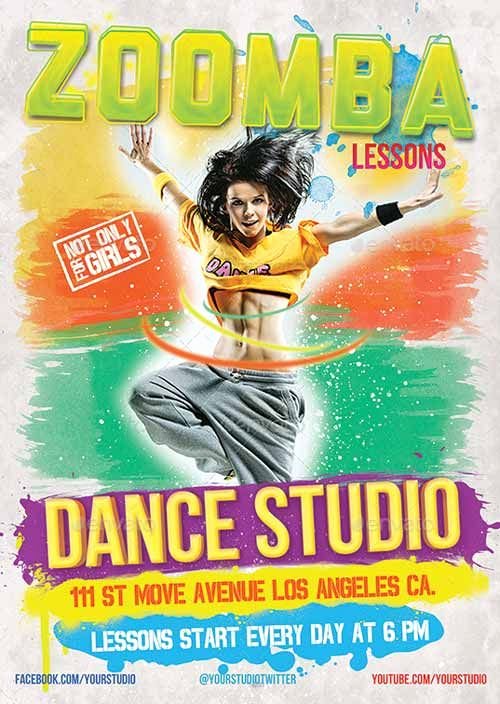 Free Fitness Flyers Templates New Zumba Fitness Lessons Flyer Template… Zumba Ad