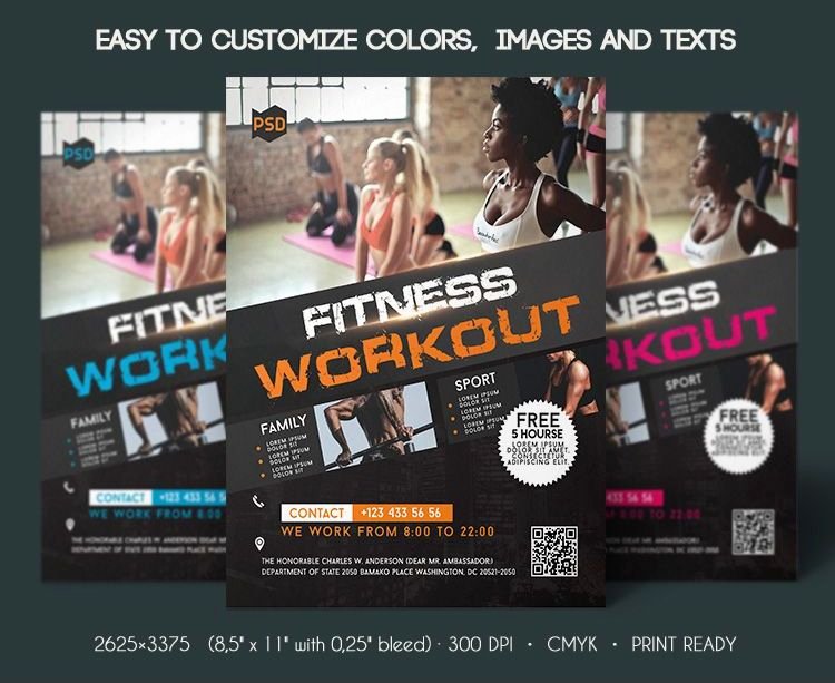 Free Fitness Flyers Templates Unique Free Fitness Workout Flyer In Psd