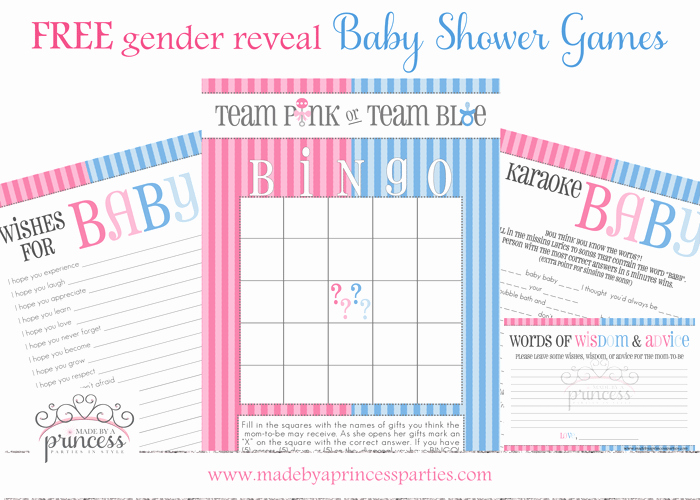 Free Gender Reveal Templates Luxury Free Gender Reveal Baby Shower Games