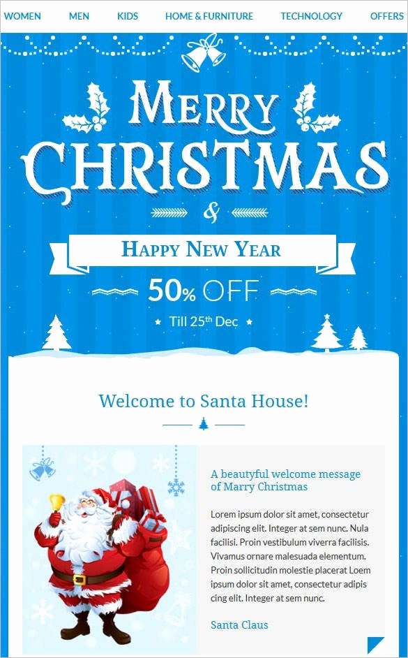 Free Holiday Email Templates Beautiful 38 Christmas Email Newsletter Templates Free Psd Eps Ai HTML format Download