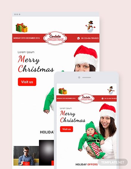 Free Holiday Email Templates Beautiful Free Christmas Holiday Fer Email Newsletter Template Psd HTML5