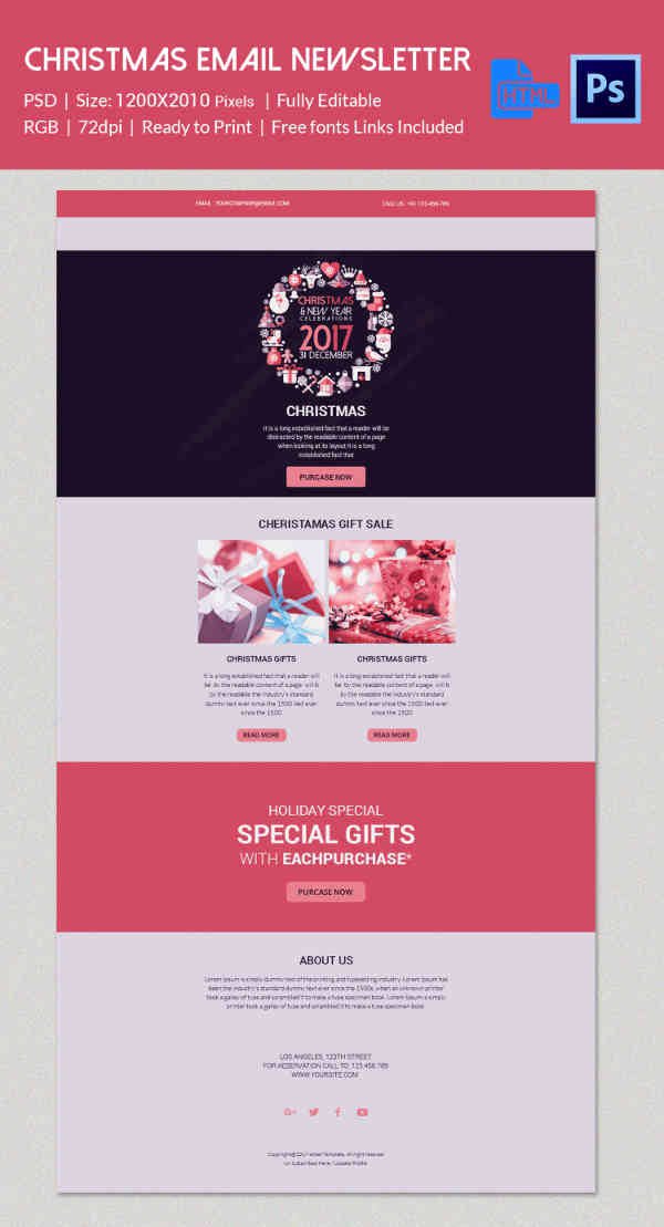 Free Holiday Email Templates Best Of 38 Christmas Email Newsletter Templates Free Psd Eps Ai HTML format Download
