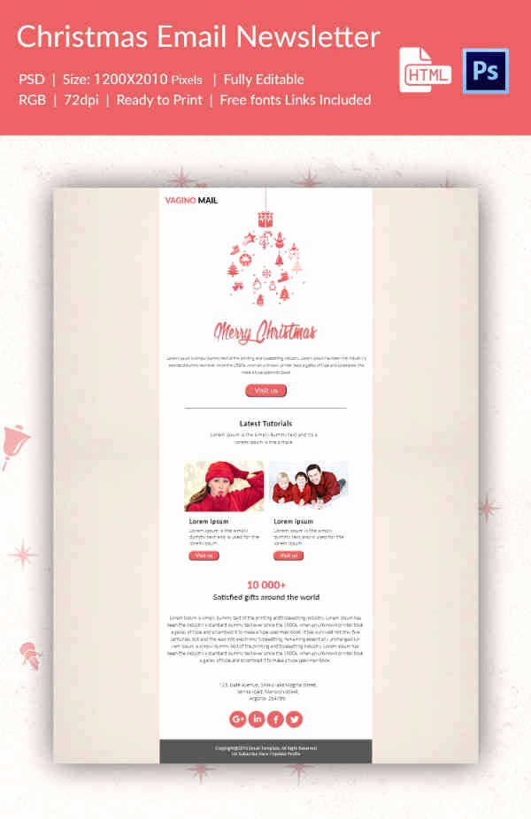 Free Holiday Email Templates Luxury 38 Christmas Email Newsletter Templates Free Psd Eps Ai HTML format Download