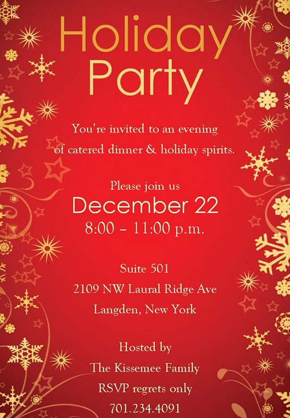 Free Holiday Email Templates New Free Christmas Party Invitation Templates