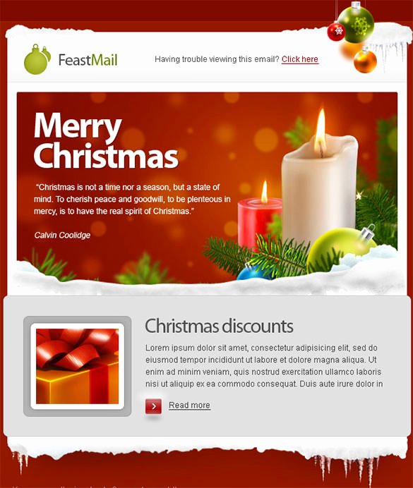 Free Holiday Email Templates Unique 41 Christmas Email Newsletter Templates Free Psd Eps Ai HTML format Download