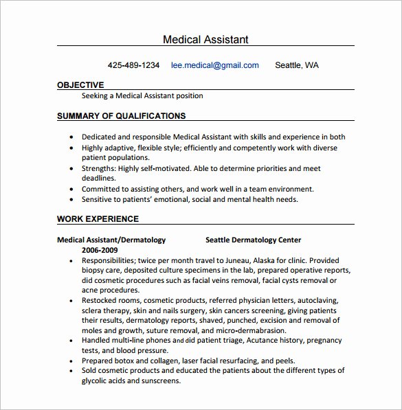 Free Medical assistant Resume Templates Beautiful 24 Best Medical assistant Sample Resume Templates Wisestep
