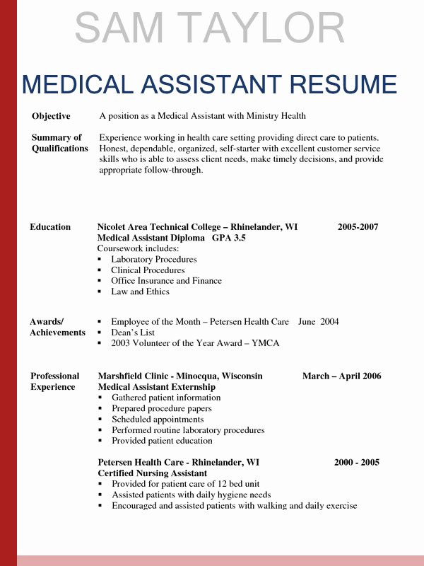 Free Medical assistant Resume Templates Inspirational How to Write A Medical assistant Resume In 2016