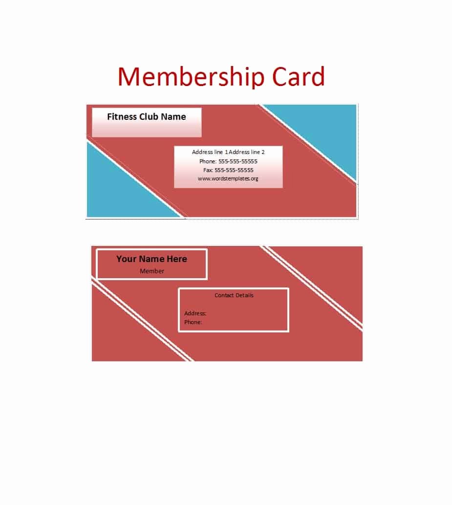 Free Membership Card Template Luxury 25 Cool Membership Card Templates &amp; Designs Ms Word Template Lab