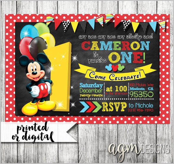 Free Mickey Mouse Invitations Personalized Beautiful Mickey Mouse Invitation Templates – 29 Free Psd Vector Eps Ai format Download