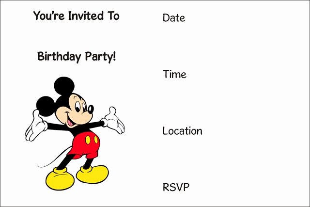 Free Mickey Mouse Invitations Personalized Fresh Free Printable Mickey Mouse Invitation Archives