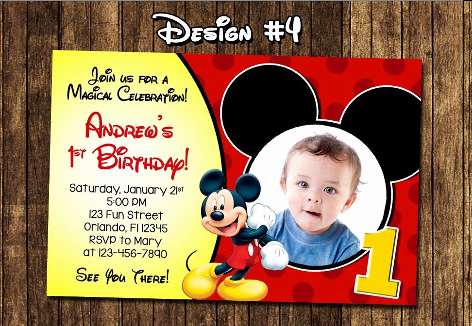 Free Mickey Mouse Invitations Personalized Inspirational Best Create Own Mickey Mouse 1st Birthday Invitations Free