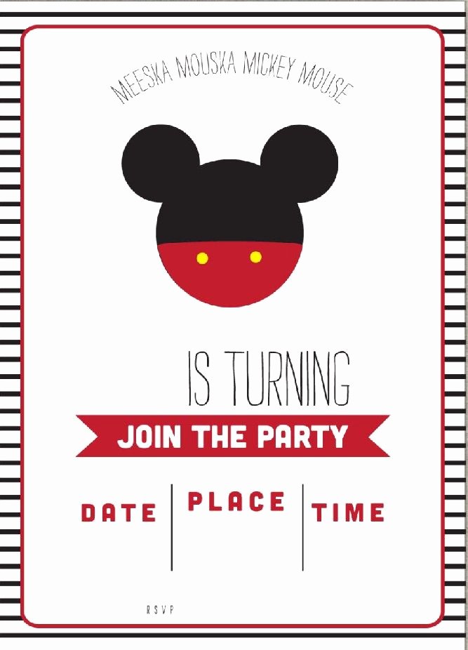 Free Mickey Mouse Invitations Personalized Inspirational Get Free Template Free Simple Mickey Mouse Head Invitation Template