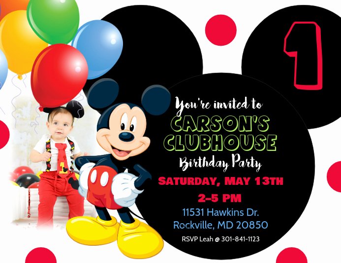 Free Mickey Mouse Invitations Personalized Inspirational Mickey Mouse Birthday Invitation Template