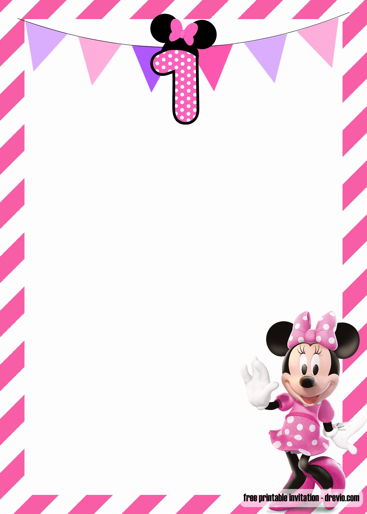 Free Minnie Mouse Invitations Beautiful Free Minnie Mouse 1st Birthday Invitations Templates