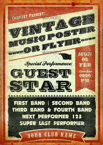Free Music Poster Templates Fresh Vintage Music Poster Template Play Diy
