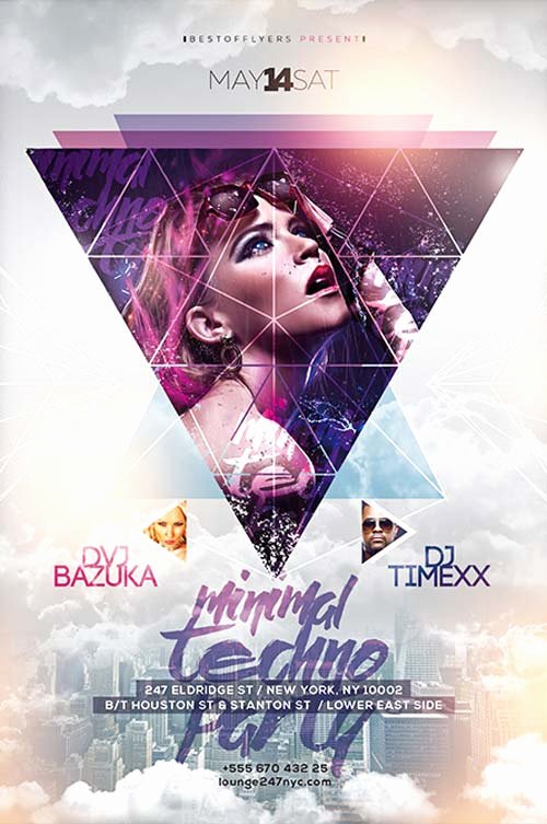 Free Nightclub Flyer Templates Best Of Minimal Techno Free Flyer Template Download Psd for Shop