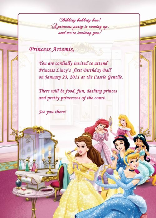 Free Princess Invitation Template Fresh Disney Princesses Birthday Party Invitation Free Printable Invitation Kits