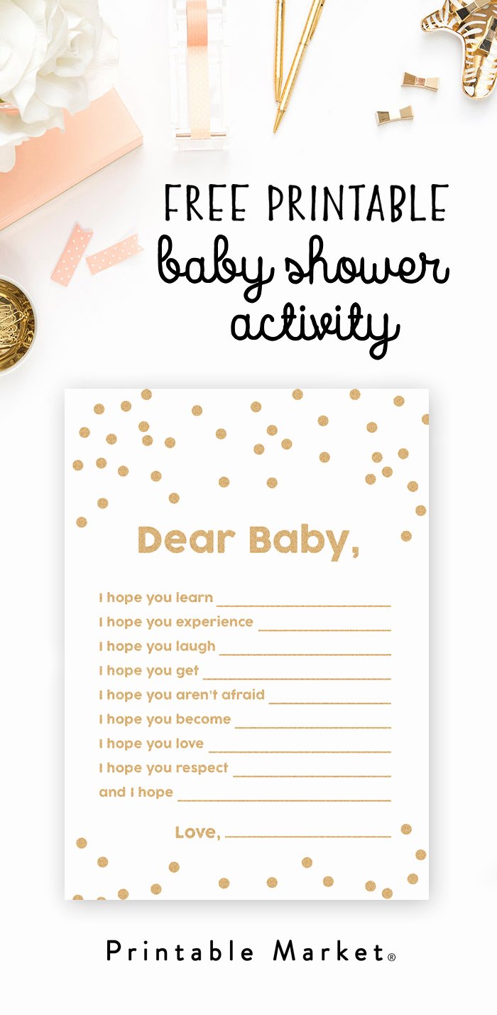 Free Printable Baby Shower Card Lovely Free Baby Shower Printable Gold Glitter Wishes for Baby