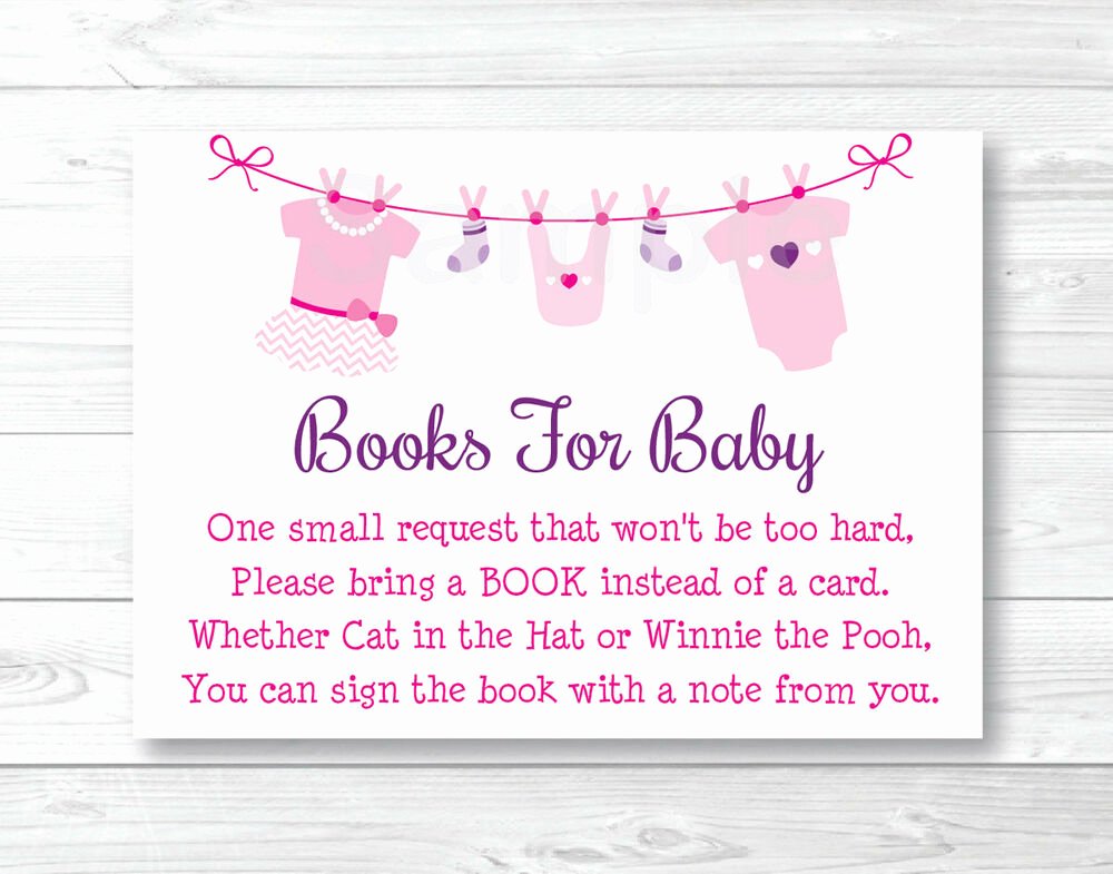 Free Printable Baby Shower Card New Pink Baby Clothesline Printable Baby Shower Book Request