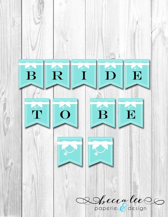 Free Printable Bridal Shower Banner Beautiful Instant Download Tiffany &amp; Co theme Bridal Shower Banner Bride to…