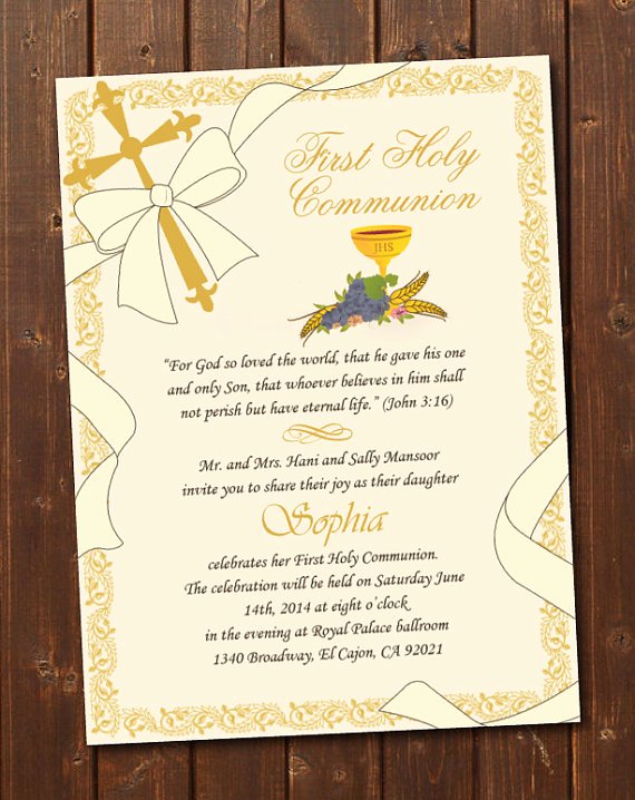 Free Printable Confirmation Cards Luxury Printable First Holy Munion Invitation E Card First Holy