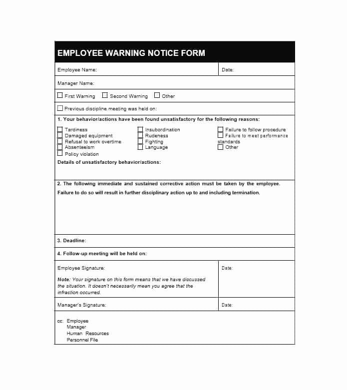 Free Printable Employee Warning Notice Awesome Employee Warning Notice Download 56 Free Templates &amp; forms
