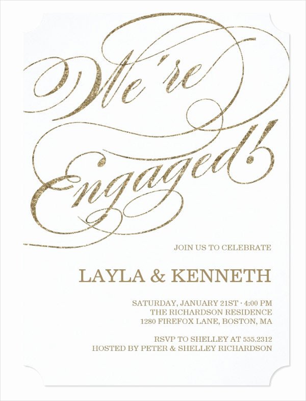 Free Printable Engagement Party Invitations Awesome 49 Engagement Invitation Designs Psd Ai Vector Eps