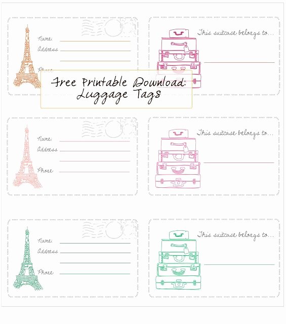Free Printable Luggage Tags Best Of Free Printable – Luggage Tags In Honor Design Iheart♡ Printables