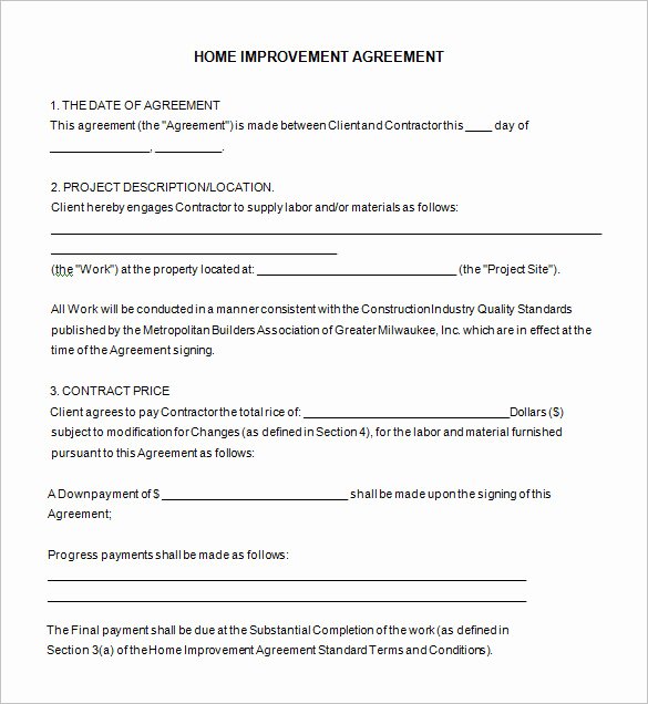 Free Remodeling Contract Template Unique 10 Home Remodeling Contract Templates Word Docs Pages