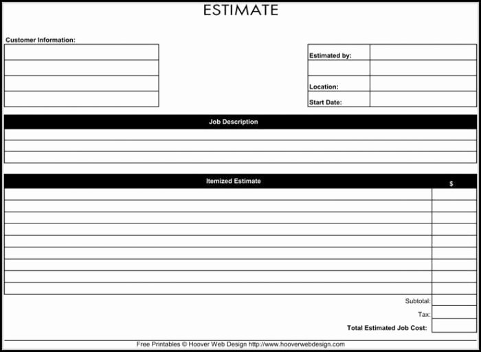 free pressure washing estimate forms