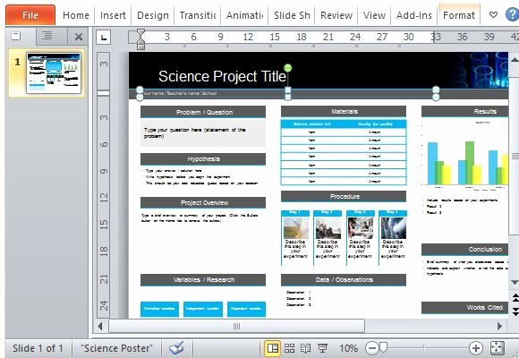 Free Science Powerpoint Templates New Science Poster Project Template for Powerpoint
