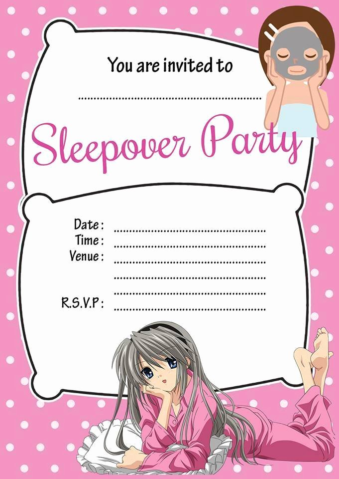 Free Sleepover Invitation Template Elegant Childrens Sleepover Slumber Party Invitations Kids Invites Pink Girls