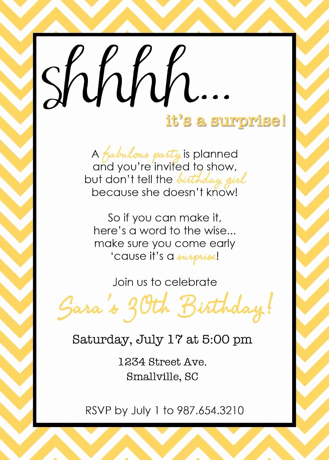 Free Surprise Party Invitations Fresh Wording for Surprise Birthday Party Invitations Free
