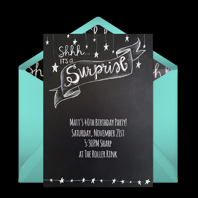 Free Surprise Party Invitations New Free Surprise Chalkboard Invitations