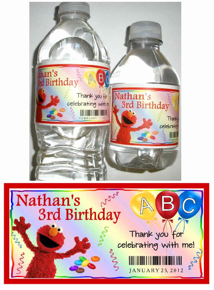 Free Water Bottle Labels Unique 20 Elmo Sesame Street Birthday Party Favors Water Bottle