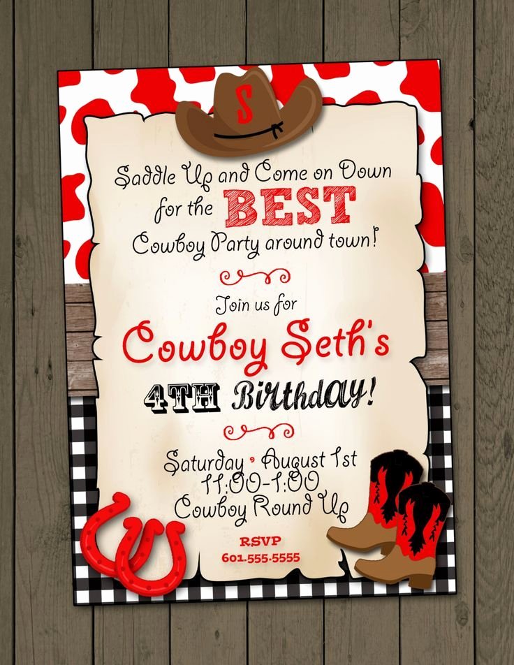Free Western Invitation Templates Unique Nice Free Cowboy Birthday Invitations Bagvania Invitation In 2019