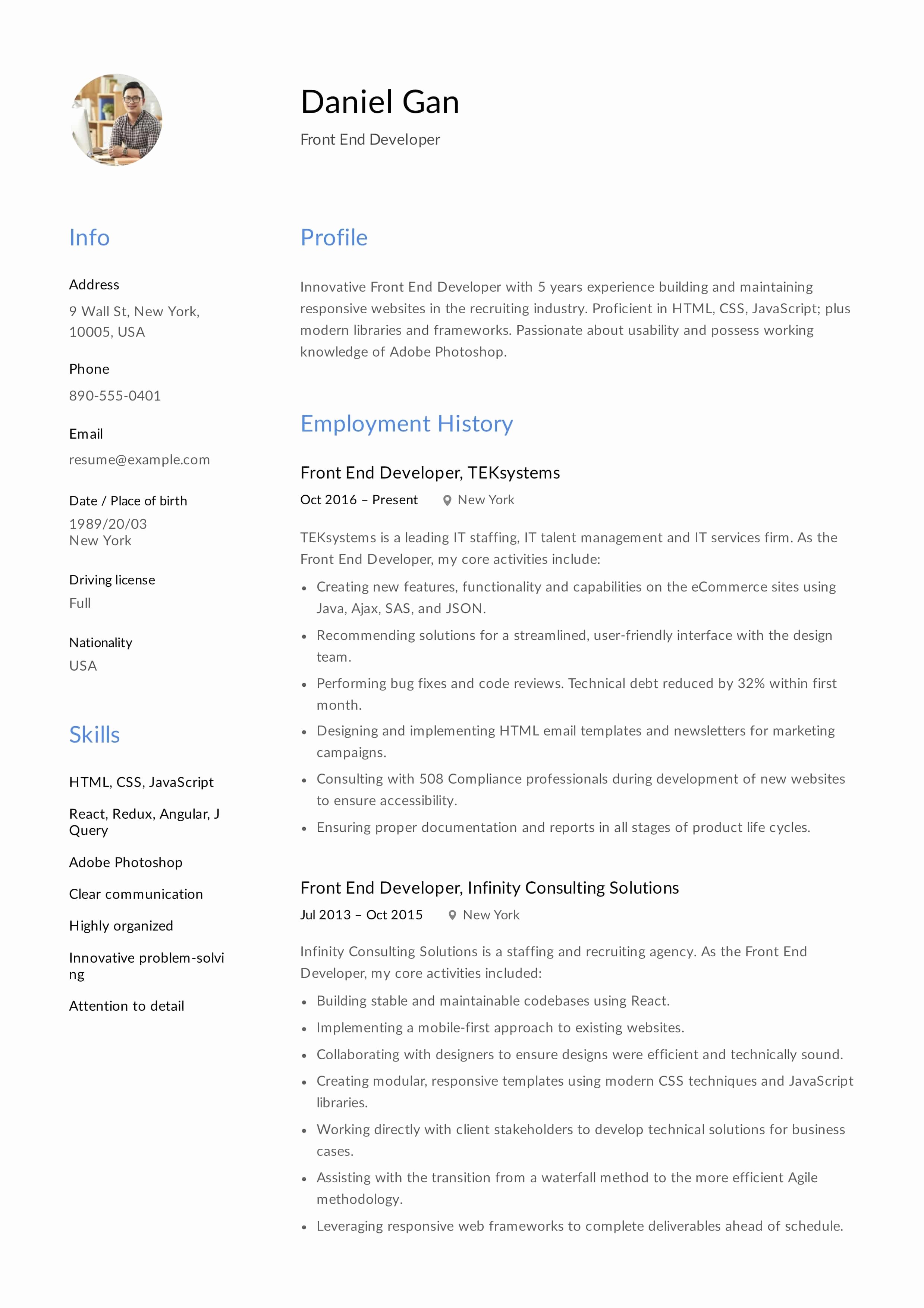 Front End Developer Resume Template Beautiful Guide Front End Developer Resume [ 12 Samples ] Pdf