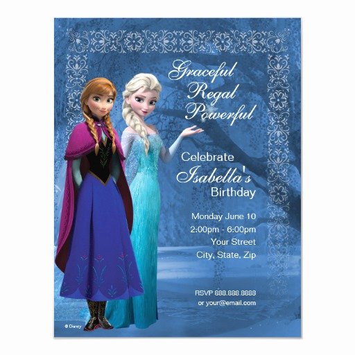 Frozen Birthday Invitations Cards Fresh Frozen Anna and Elsa Snowflake Birthday Invitation 4 25&quot; X 5 5&quot; Invitation Card