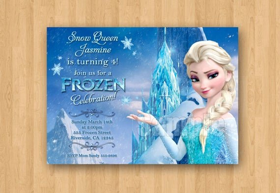 Frozen Birthday Invitations Wording Fresh Frozen Elsa Anna Movie Birthday Party Personalized Invitation