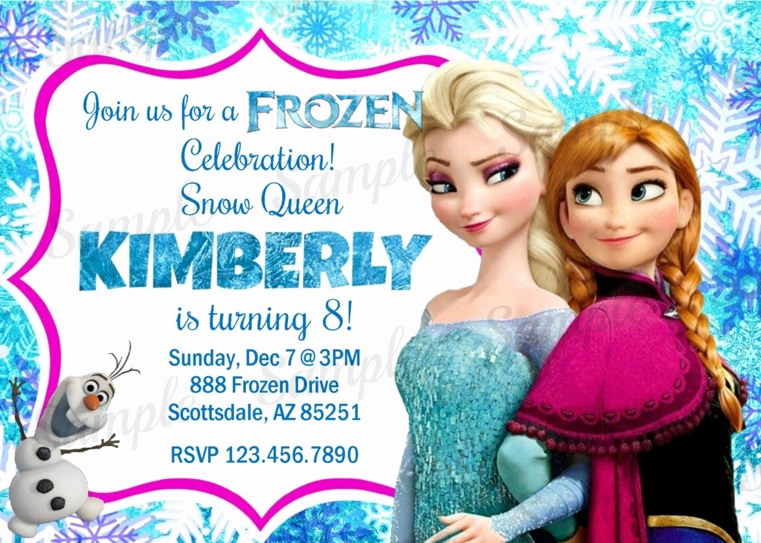 Frozen Birthday Party Invitations Luxury Personalized Frozen Birthday Invitations