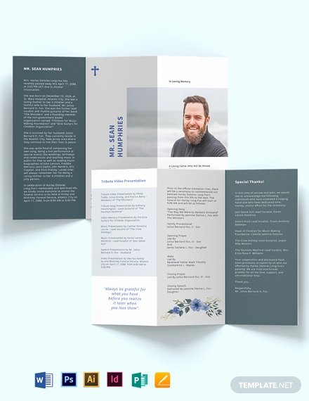 Funeral Program Template Indesign Awesome 39 Funeral Program Templates Pdf Psd Docs