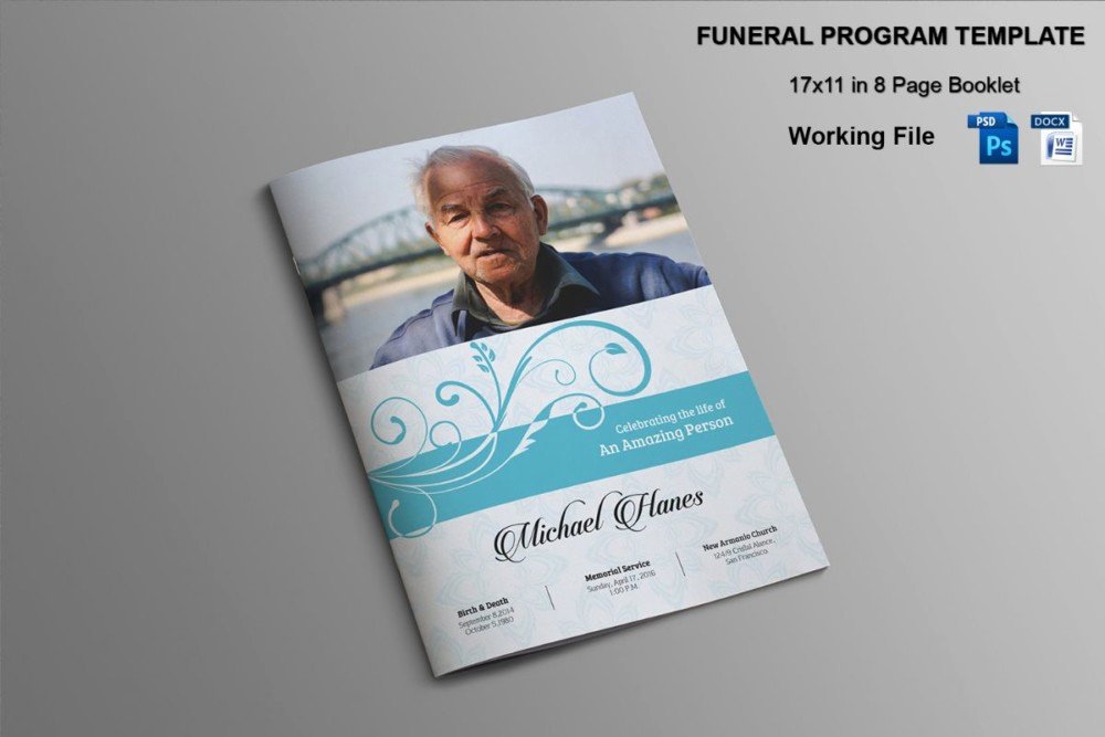 Funeral Program Template Indesign Elegant 20 Funeral Brochure Template Word Indesign and Psd