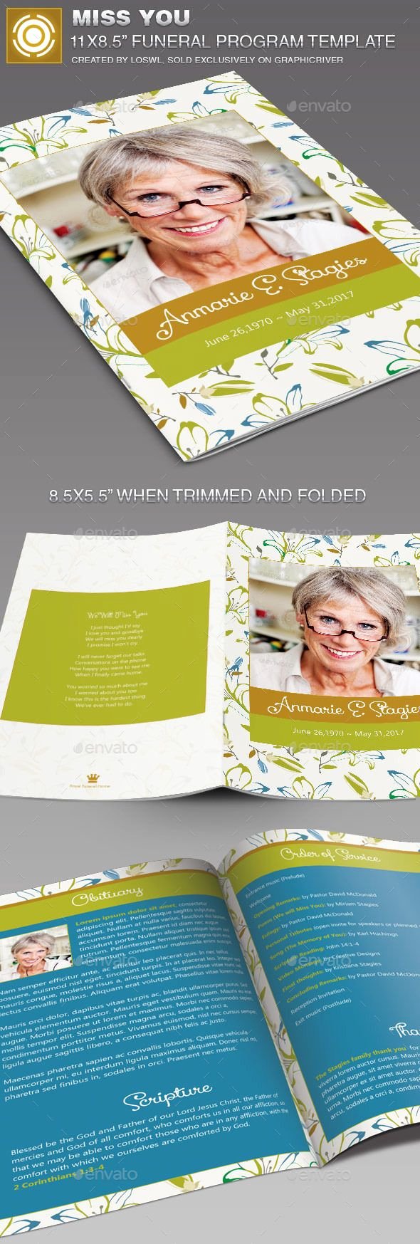 Funeral Program Template Indesign Fresh Miss You Funeral Program Template