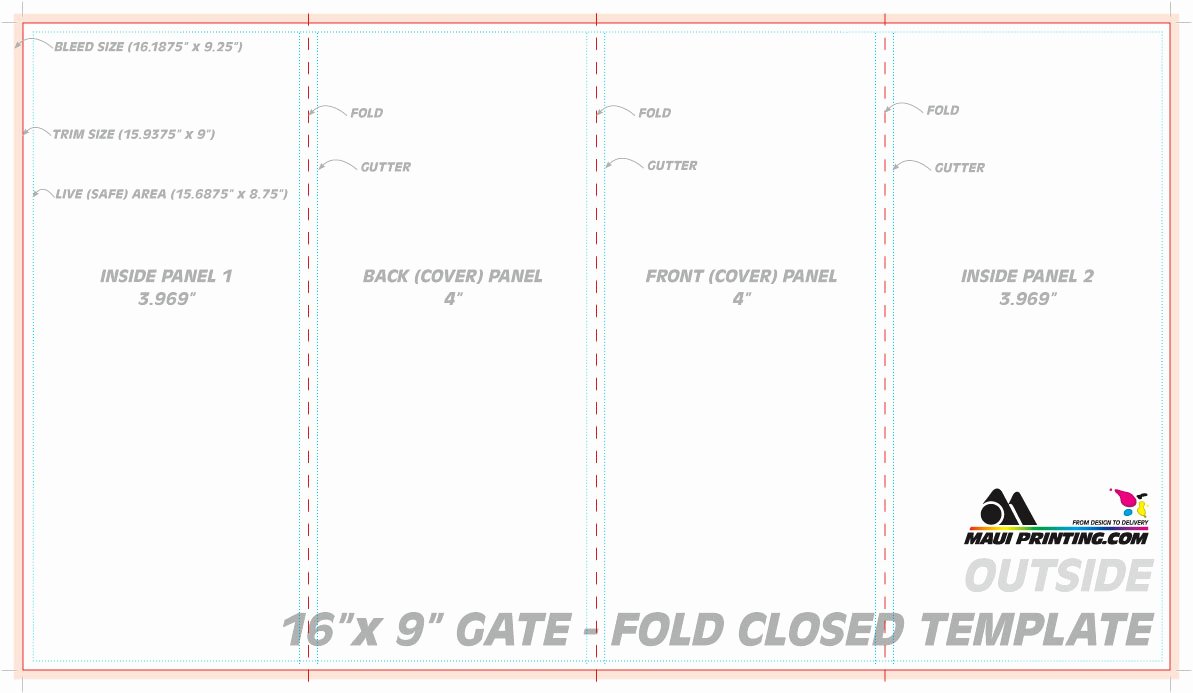 Gate Fold Brochure Template Elegant Maui Printing Pany Inc 16 X 9 Gate Fold Brochure