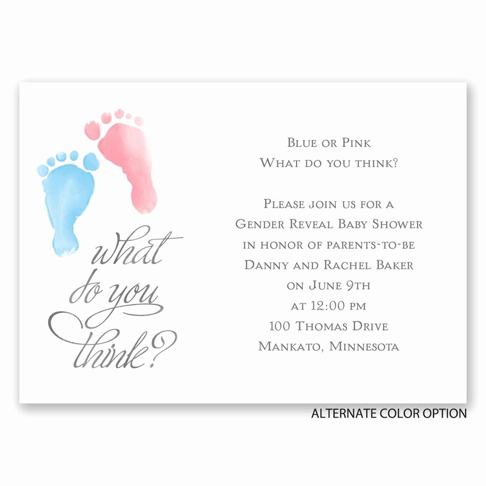 Gender Reveal Party Invitation Templates Fresh Baby Feet Mini Gender Reveal Invitation