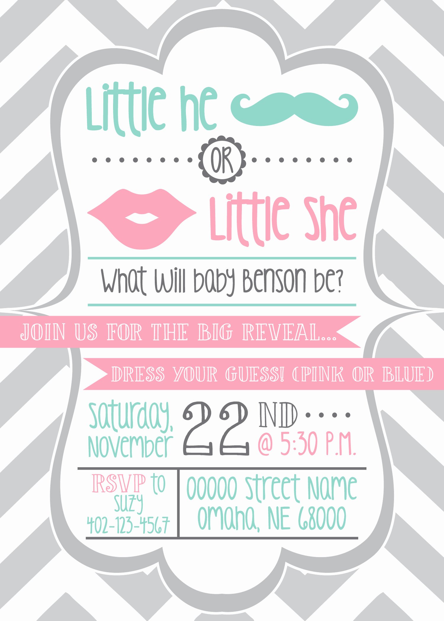 Gender Reveal Party Invitation Templates New Baby Shower Invites Announcements &amp; More