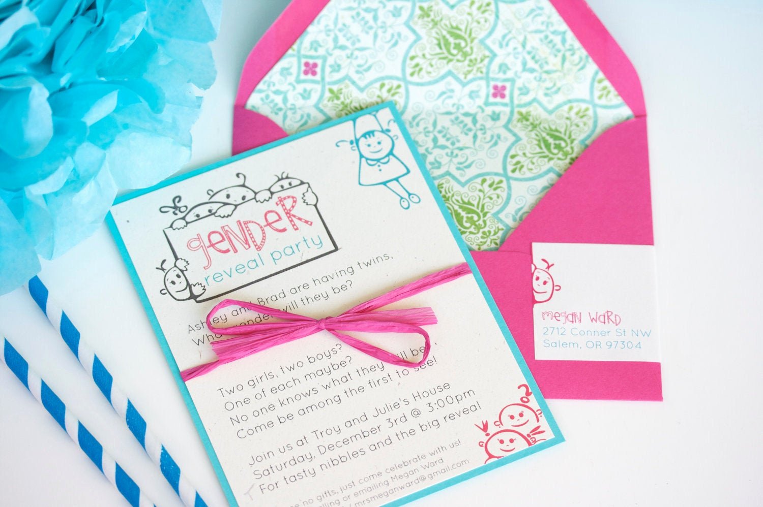 gender reveal party invitation