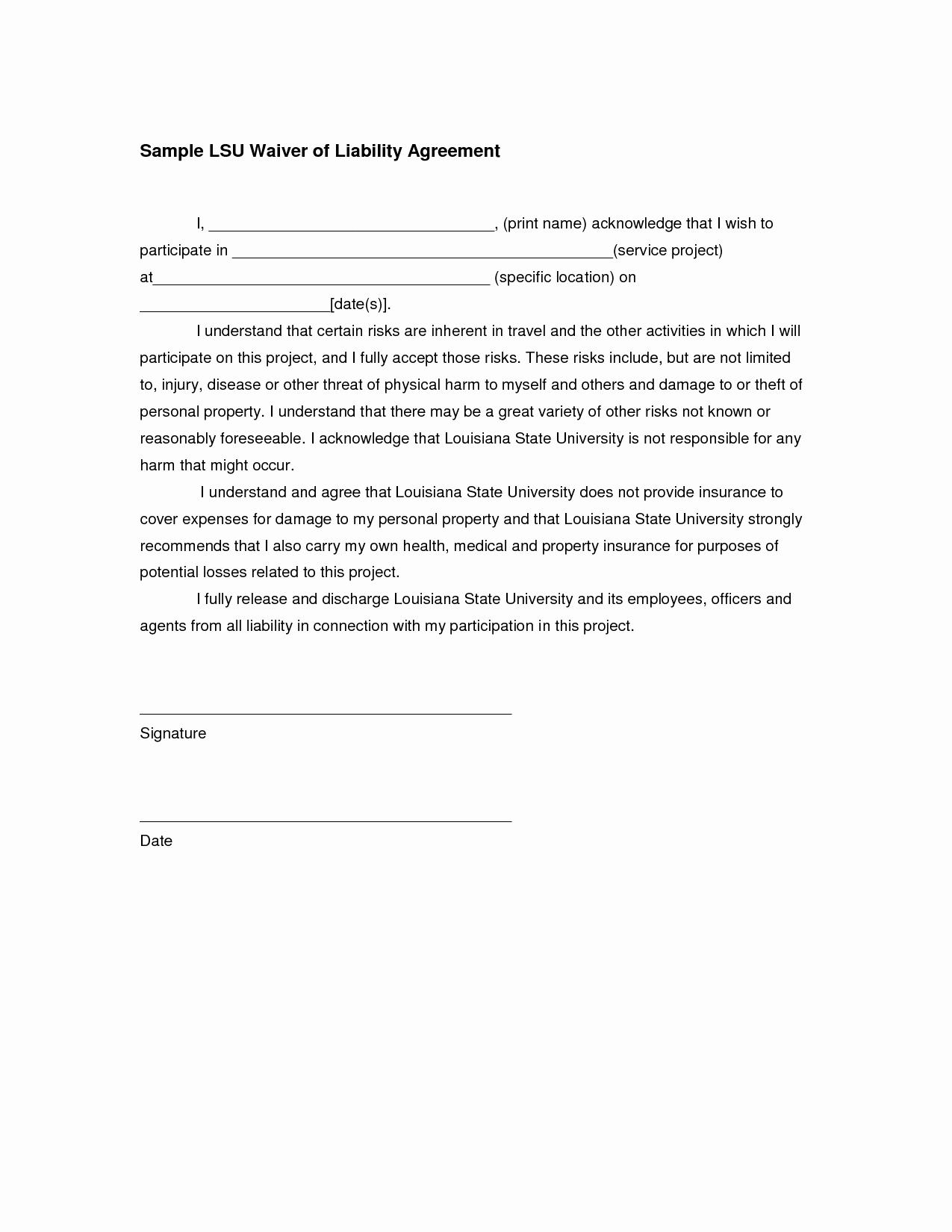 General Media Release form Luxury Liability Release form Template In Images Waiver Of Liability Sample Home Care