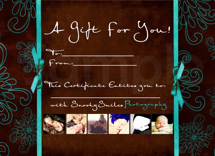 Gift Certificate for Photography Session Beautiful Snookysmiles Graphy Child Maternity Newborn Senior Grapher Davidson Nc Cyber
