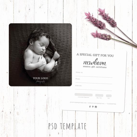 Gift Certificate for Photography Session Fresh Gift Certificate Template Newborn Session Photography T
